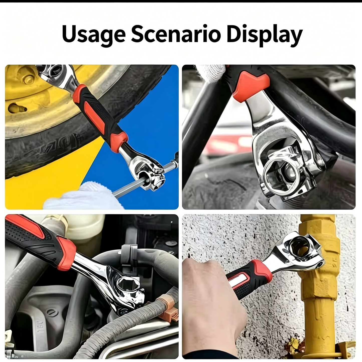 Premium Professional Grade 52-in-1 Multi-Function Universal Wrench, Heavy-Duty 360° Rotating Socket Tool for Automotive, Industrial & Household Precision Repairs