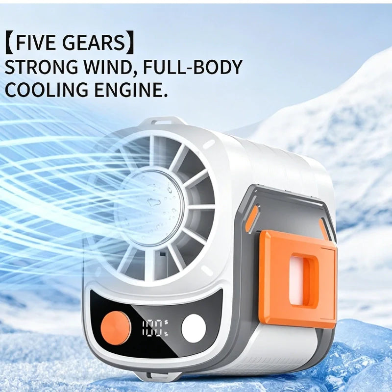 Truly free your hands! Waist-hung fan for long-lasting outdoor cooling, a lifesaver in high temperatures