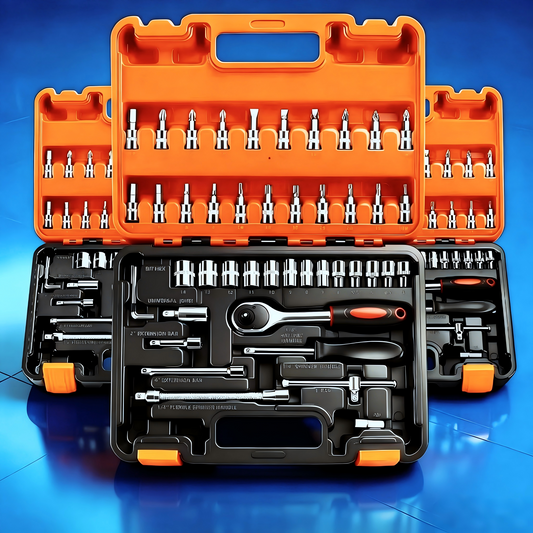 Must-Have 46 Pieces Ratchet Socket Tool Set, Works For Furniture, Appliance, Bike & Auto Maintenance