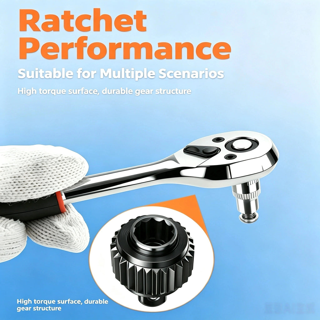 46Pcs Ratchet Socket Repair Tool Kit