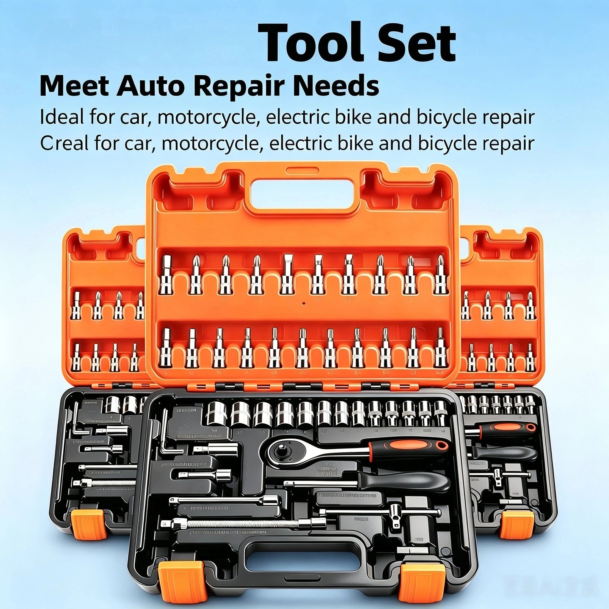 46Pcs Ratchet Socket Repair Tool Kit