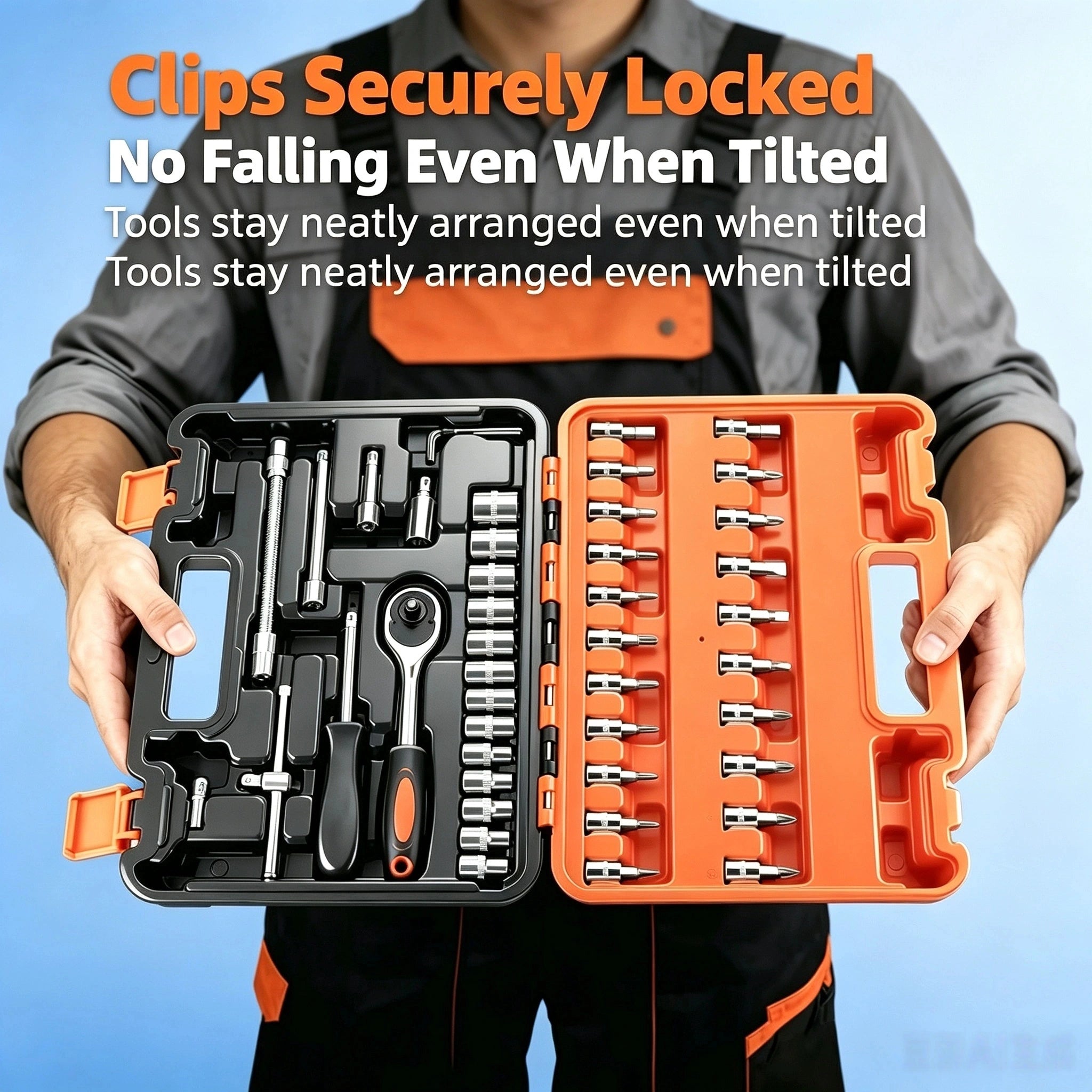 46Pcs Ratchet Socket Repair Tool Kit