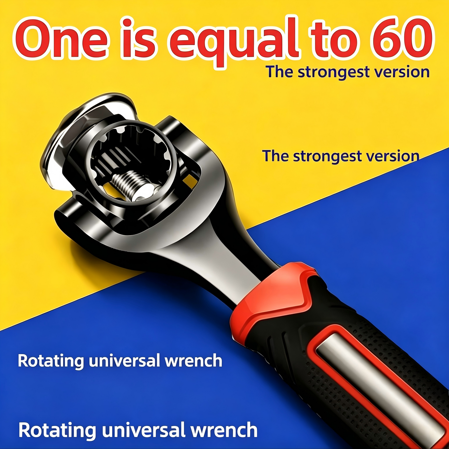 Premium Professional Grade 52-in-1 Multi-Function Universal Wrench, Heavy-Duty 360° Rotating Socket Tool for Automotive, Industrial & Household Precision Repairs