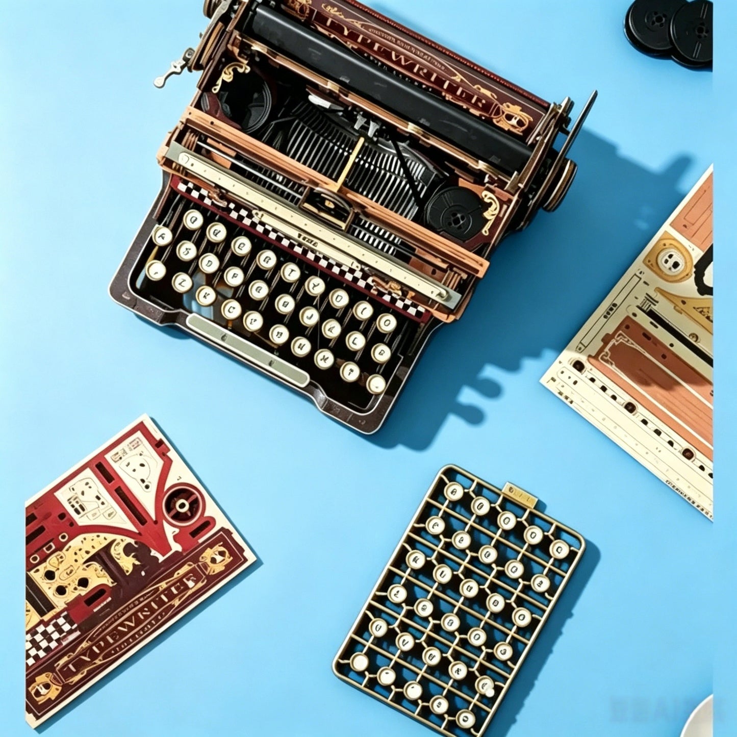 DIY Wooden Typewriter Model Kit