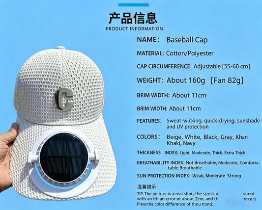 Solar Cooling Fan Hat