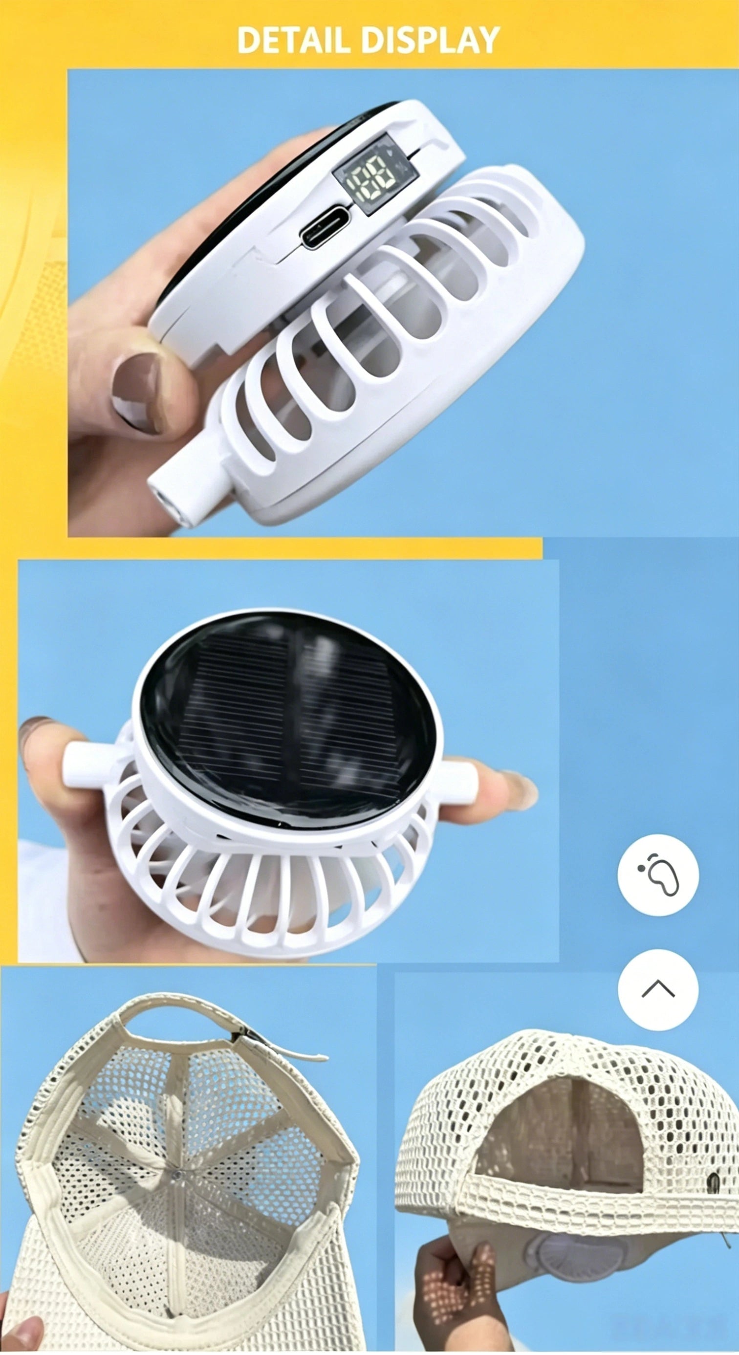Solar Cooling Fan Hat