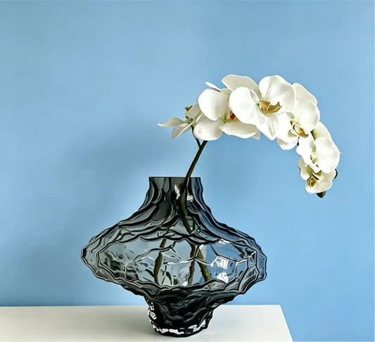 Ash Gray Decorative Glass Vase