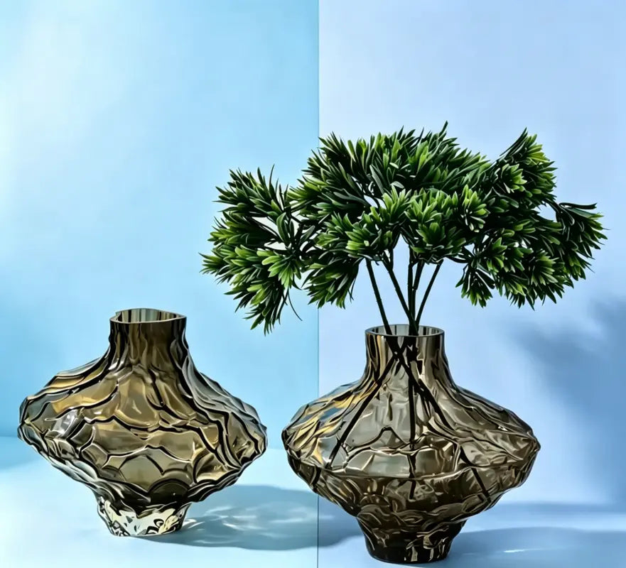 Ash Gray Decorative Glass Vase