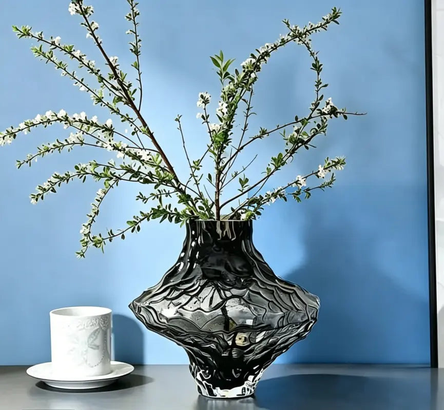 Ash Gray Decorative Glass Vase